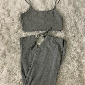 Gray matching set lounge wear